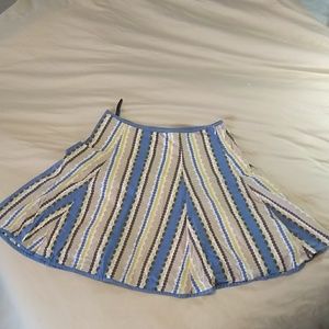 Boden striped print A-line skirt